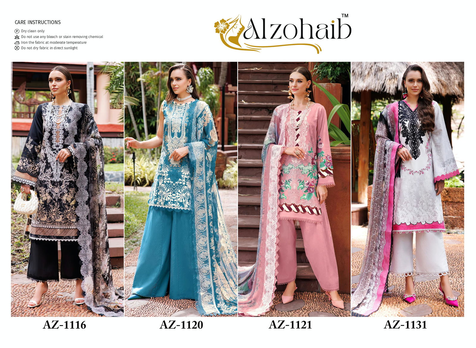 Alzohaib Az 1116 To 1131 Cotton Printed Pakistani Suits Wholesalers In Delhi